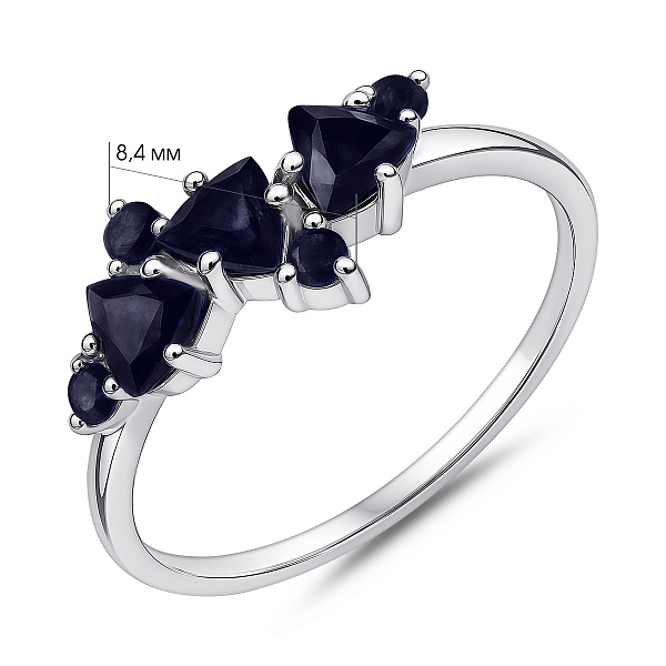 Серебряное кольцо с сапфирами (арт. 7501/2112679Спс) – изображение 2