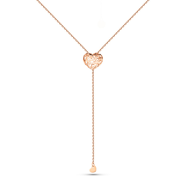 Кольє-краватка Серце з червоного золота (арт. 360270) – зображення 1