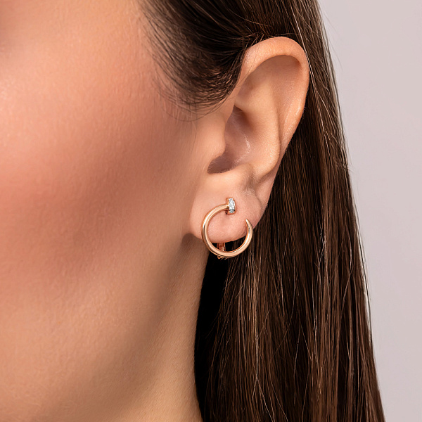 Золотые сережки с фианитами (арт. 111175) – изображение 2