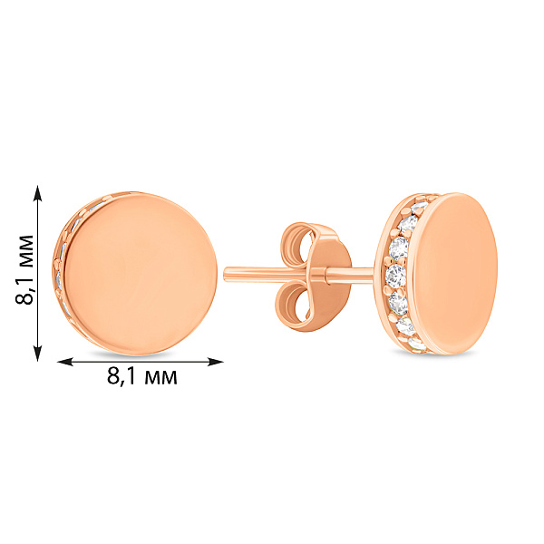 Золоті сережки-пусети з фіанітами (арт. 107826) – зображення 2