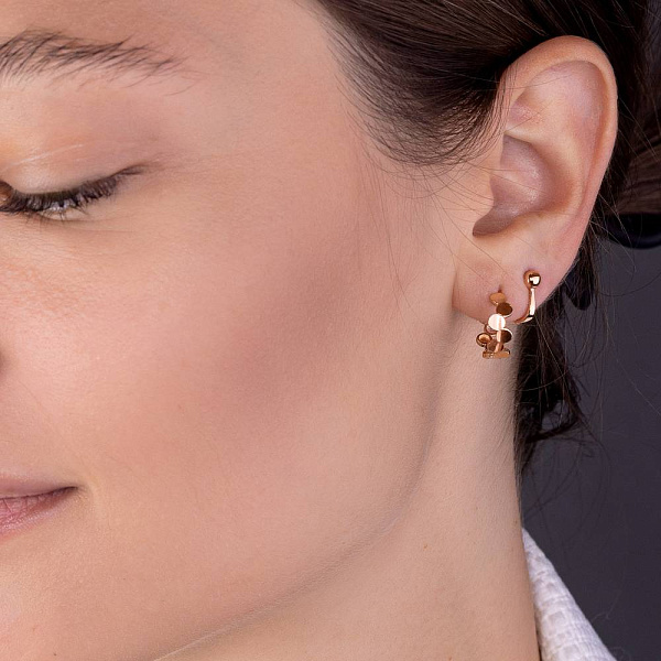 Золотые серьги без камней (арт. 109978/15) – изображение 3