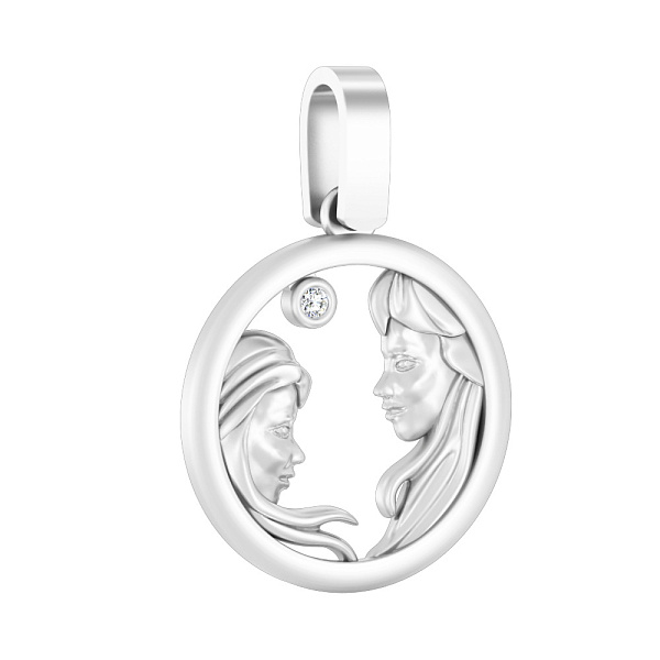 Золотая подвеска с фианитом (арт. 440622б) – изображение 1