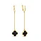 Длинные золотые серьги-подвески с ониксом (арт. 107894/15жо) – изображение 1
