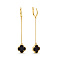 Довгі золоті сережки-підвіски з оніксом (арт. 107894/15жо)