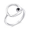 Серебряное кольцо с черным фианитом (арт. 7501/5741ч) – изображение 1