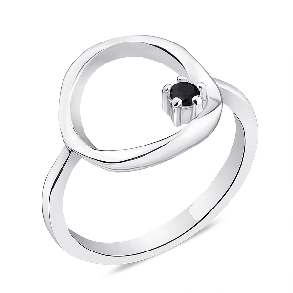 Серебряное кольцо с черным фианитом (арт. 7501/5741ч) – изображение 1
