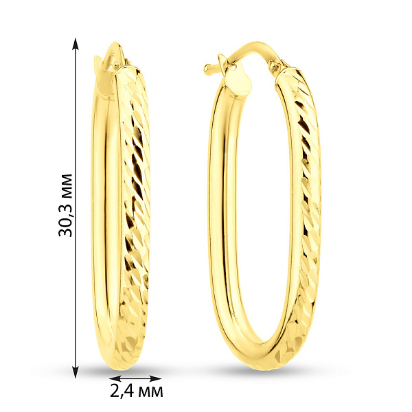 Серьги-кольца из желтого золота (арт. 1091571/30ж) – изображение 2