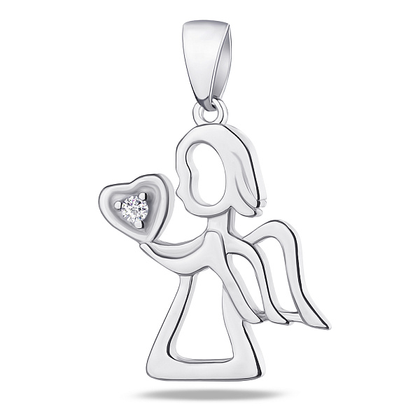 Серебряная подвеска «Ангел» с фианитом (арт. 7503/2498) – изображение 1