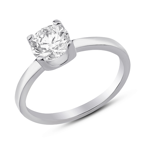 Серебряное кольцо с фианитом для помолвки (арт. 7501/8564) – изображение 1