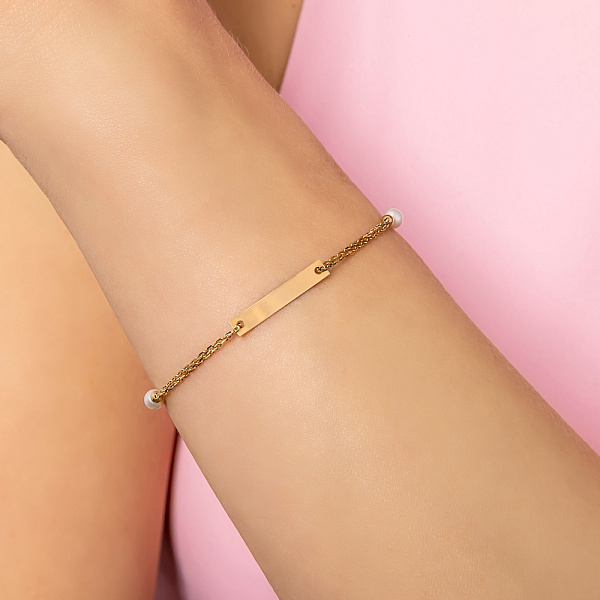 Браслет з жовтого золота з перлами (арт. 324010жпрлб) – зображення 2