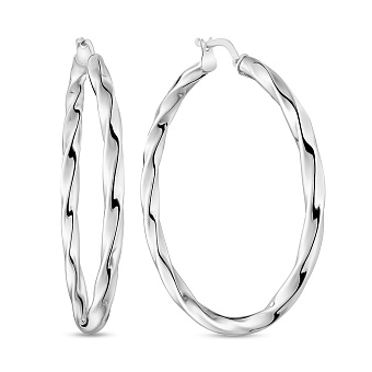 Серьги-кольца из белого золота (арт. 108452/45б)