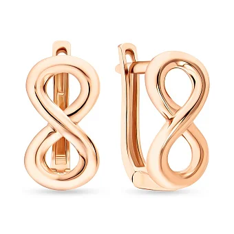 Золоті сережки «Нескінченність»  (арт. 107642)