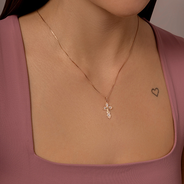 Золотий хрестик з розп'яттям (арт. 529801) – зображення 2