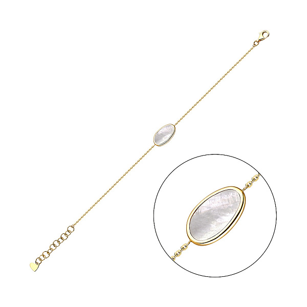 Золотий браслет Diva з перламутром (арт. 324762жп) – зображення 1