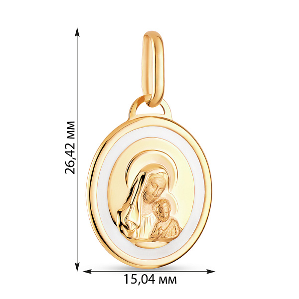 Золота ладанка іконка Божа Матір з немовлям (арт. 421851ж) – зображення 2