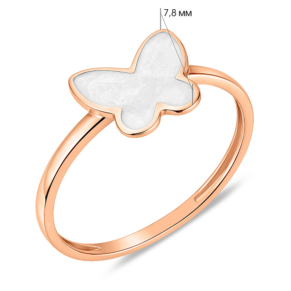 Кольцо из красного золота Бабочки с эмалью (арт. 141208еп) – изображение 5