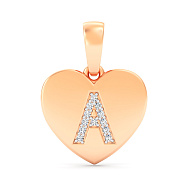 Золотой кулон Буква А с фианитами  (арт. 440982)