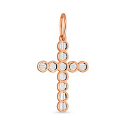 Хрестик з червоного і білого золота (арт. 440764/1кб)