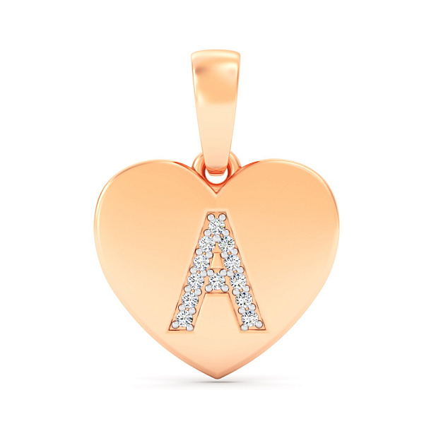 Золотий кулон Літера А з фіанітами  (арт. 440982) – зображення 1