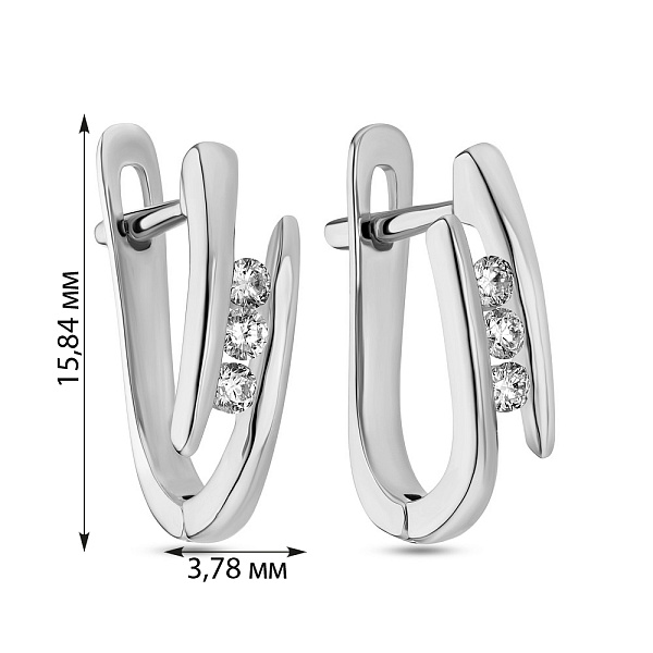 Сережки золоті з діамантами (арт. С341100015б) – зображення 4