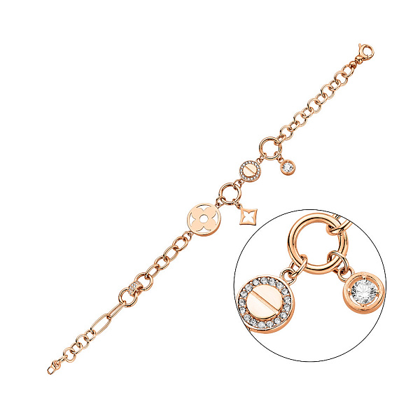 Браслет из золота с подвеской и фианитами (арт. 326411П2) – изображение 1