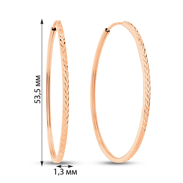 Серьги-кольца из красного золота (арт. 122105/50) – изображение 4