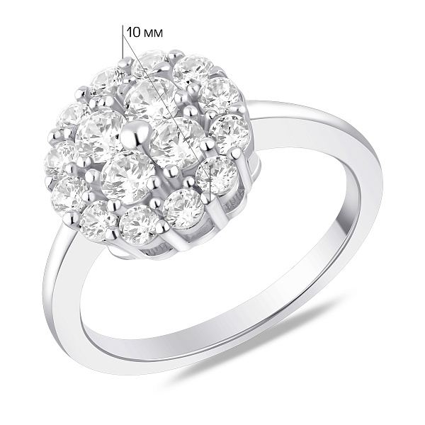 Массивное серебряное кольцо с фианитами (арт. 7501/8818) – изображение 2