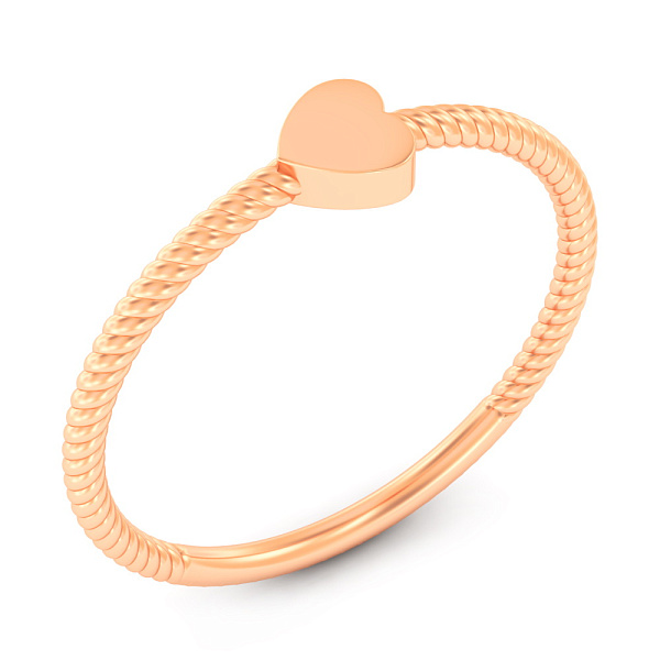 Тонкое кольцо из золота "Сердце"  (арт. 140015) – изображение 1