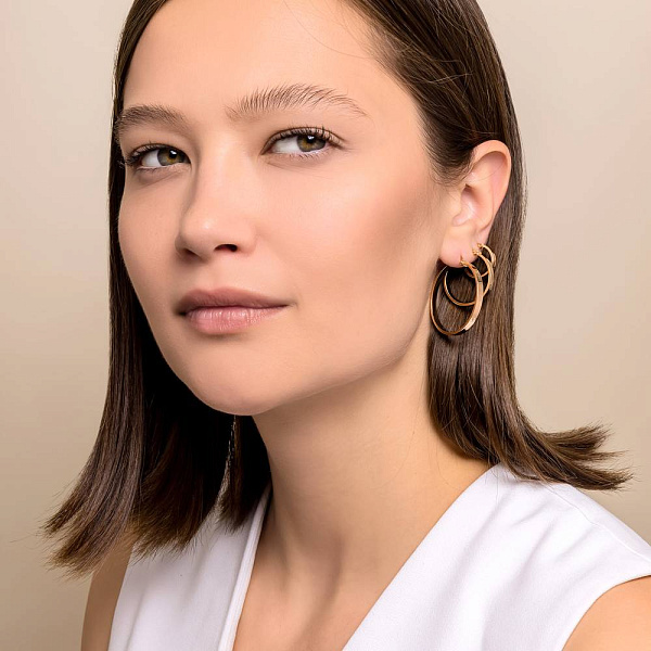 Сережки-кільця з червоного золота (арт. 1091504/15) – зображення 6