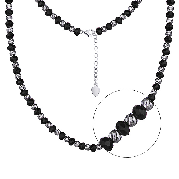 Срібне кольє з оніксом (арт. 7507/928о) – зображення 1