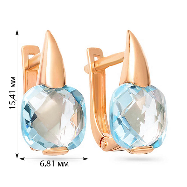 Золотые серьги с топазом (арт. 110257Пг) – изображение 2