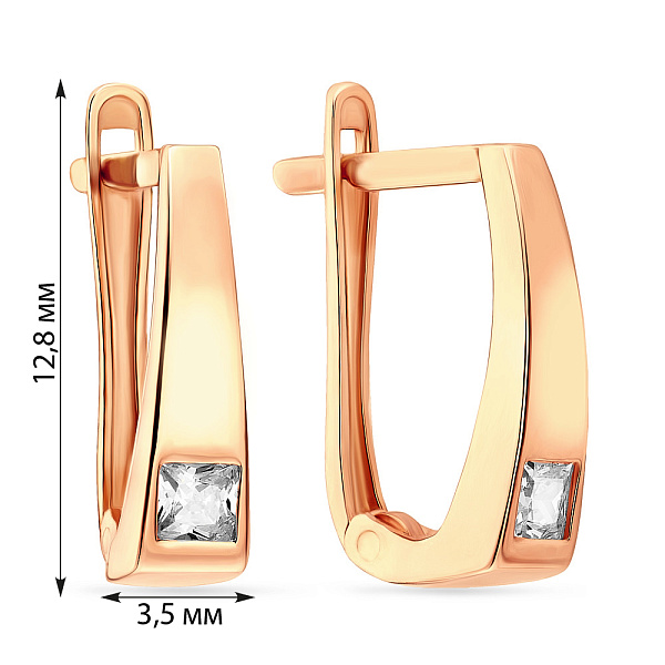 Сережки золоті з фіанітами (арт. 107898) – зображення 2