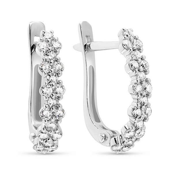 Серьги из белого золота с бриллиантами (арт. 2192052202) – изображение 1