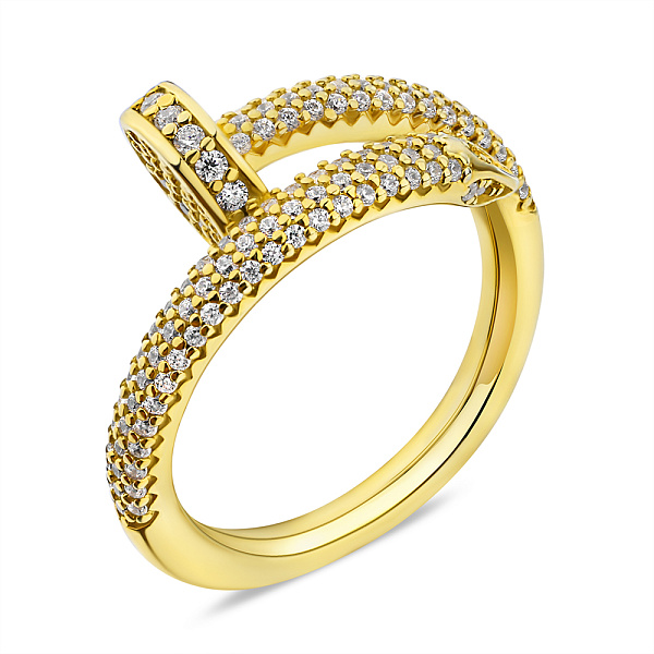 Серебряное кольцо Гвоздь с фианитами (арт. 7501/6452ж) – изображение 1