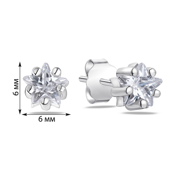 Серебряные серьги «Звездочки» с фианитами (арт. 7518/5054/2) – изображение 2