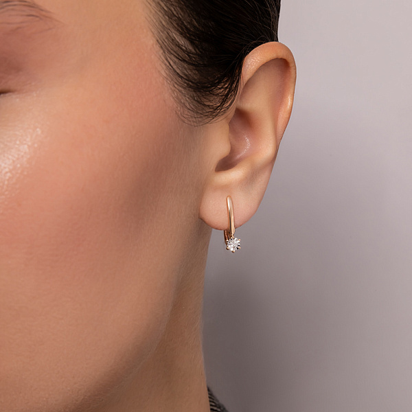 Золоті сережки з діамантами (арт. С011748010) – зображення 3