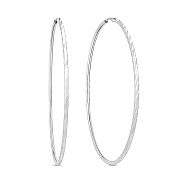 Фото Серьги-кольца из белого золота без камней (арт. 106262/50б)