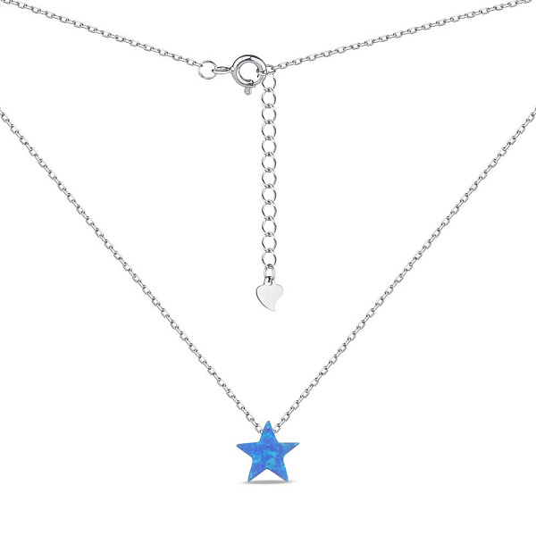 Серебряное колье Звезда с опалом (арт. 7507/КЛ2ОПГ/428) – изображение 2