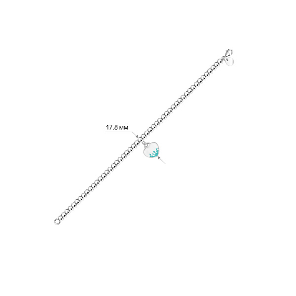 Серебряный браслет Сердце с эмалью (арт. 7509/5173ебрз) – изображение 2