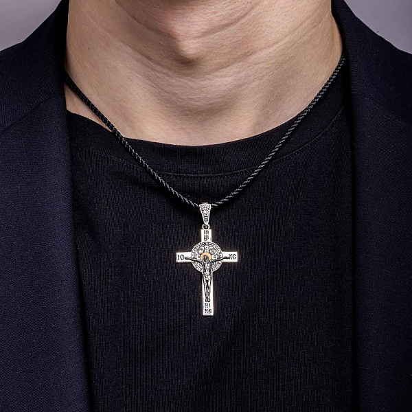 Срібний хрестик без каменів (арт. 7204/164пю) – зображення 2