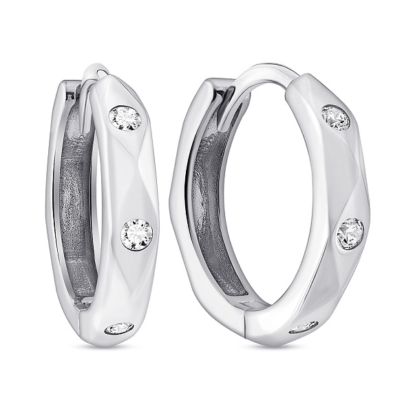 Срібні сережки з фіанітами (арт. 7502/9895/10) – зображення 1