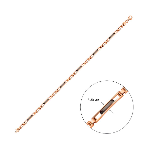 Тонкий мужской браслет из золота с ониксом (арт. 325582о) – изображение 3