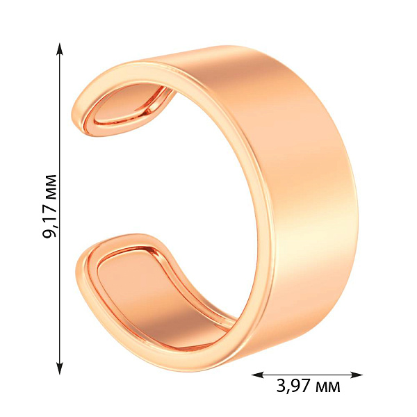 Золота одинарна сережка-кафа без каменів (арт. 110853Я) – зображення 4