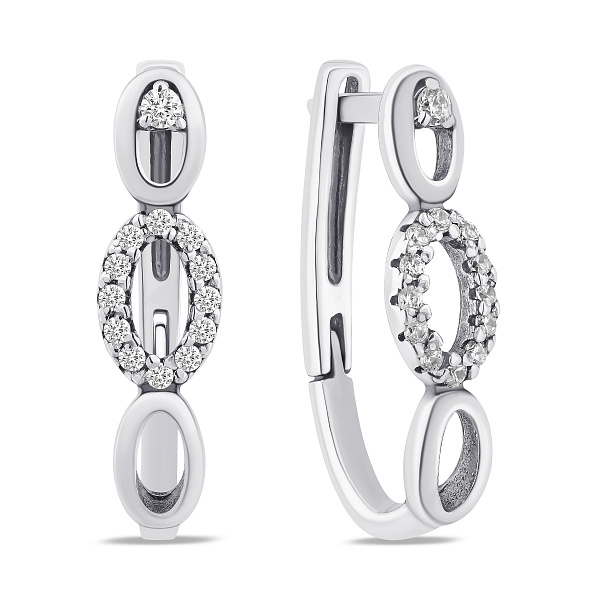 Серебряные серьги с фианитами (арт. 7902/5113-ч) – изображение 1