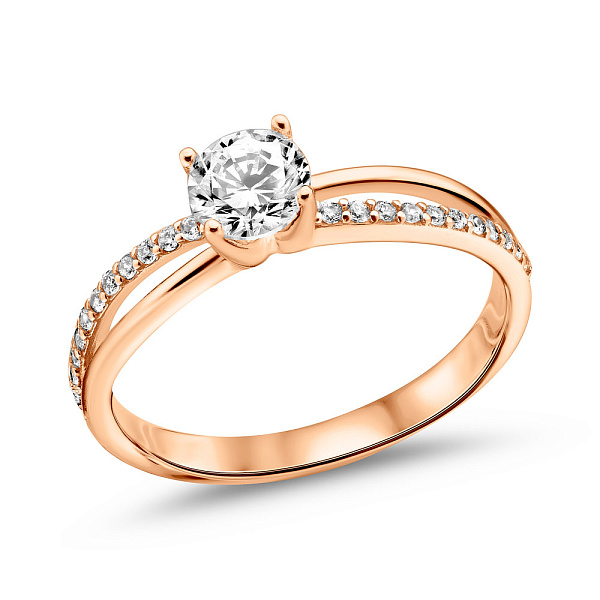 Золотое кольцо с фианитами (арт. 1191018101) – изображение 1