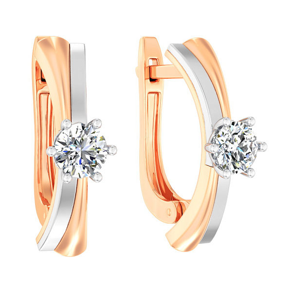 Золоті сережки з фіанітом (арт. 113200) – зображення 1