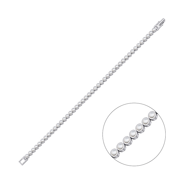 Серебряный браслет с перламутром (арт. 7509/4836п) – изображение 1