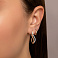 Сережки-кольца из красного золота с фианитами (арт. 110665) – изображение 2