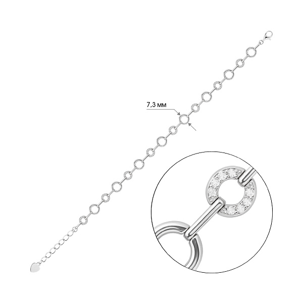 Серебряный браслет с россыпью фианитов (арт. 7509/5116) – изображение 2