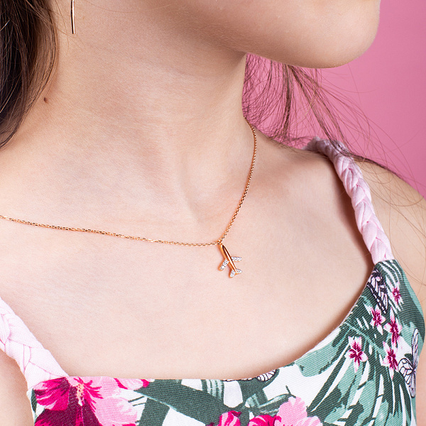 Золотое колье "Мрія" с фианитами (арт. 361197) – изображение 4